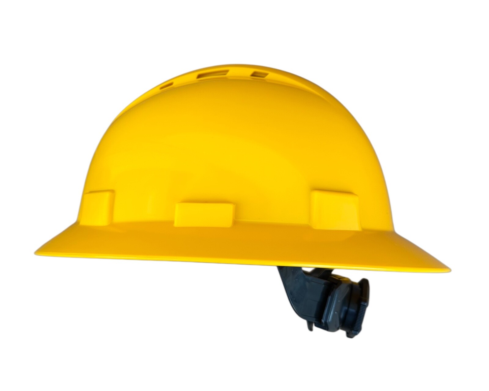 Yellow Full Brim Hard Hat with with Fas-trac Suspension