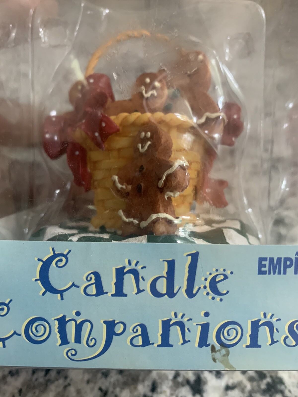 GINGERBREAD MEN BASKET CANDLE TOPPER by EMPIRE CANDLE COMPANIONS BRAND NEW