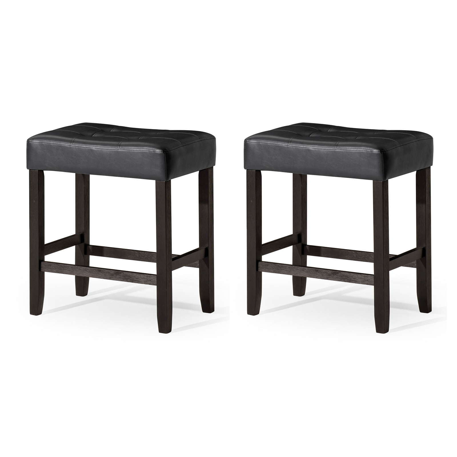 Carte: A La Carte Home Harper Counter Stool in Rustic Black Wood Finish Set of 2