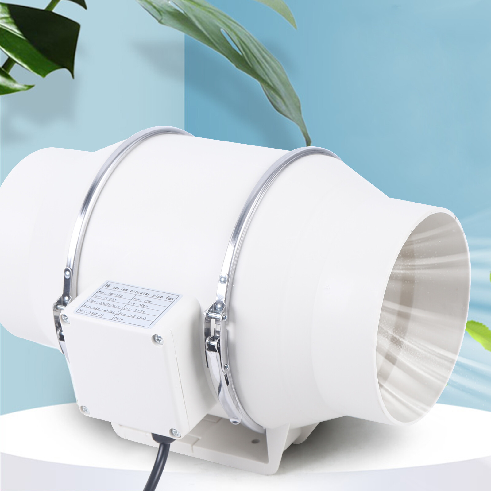 6" Inline Duct Fan 540 CFM Ventilation Exhaust Blower Fans Quiet for Ducting 75W