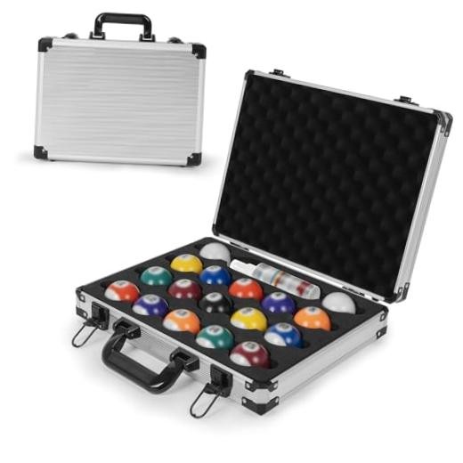Pool Balls Case Portable Carrying Box with Handle, Large Capacity Hard