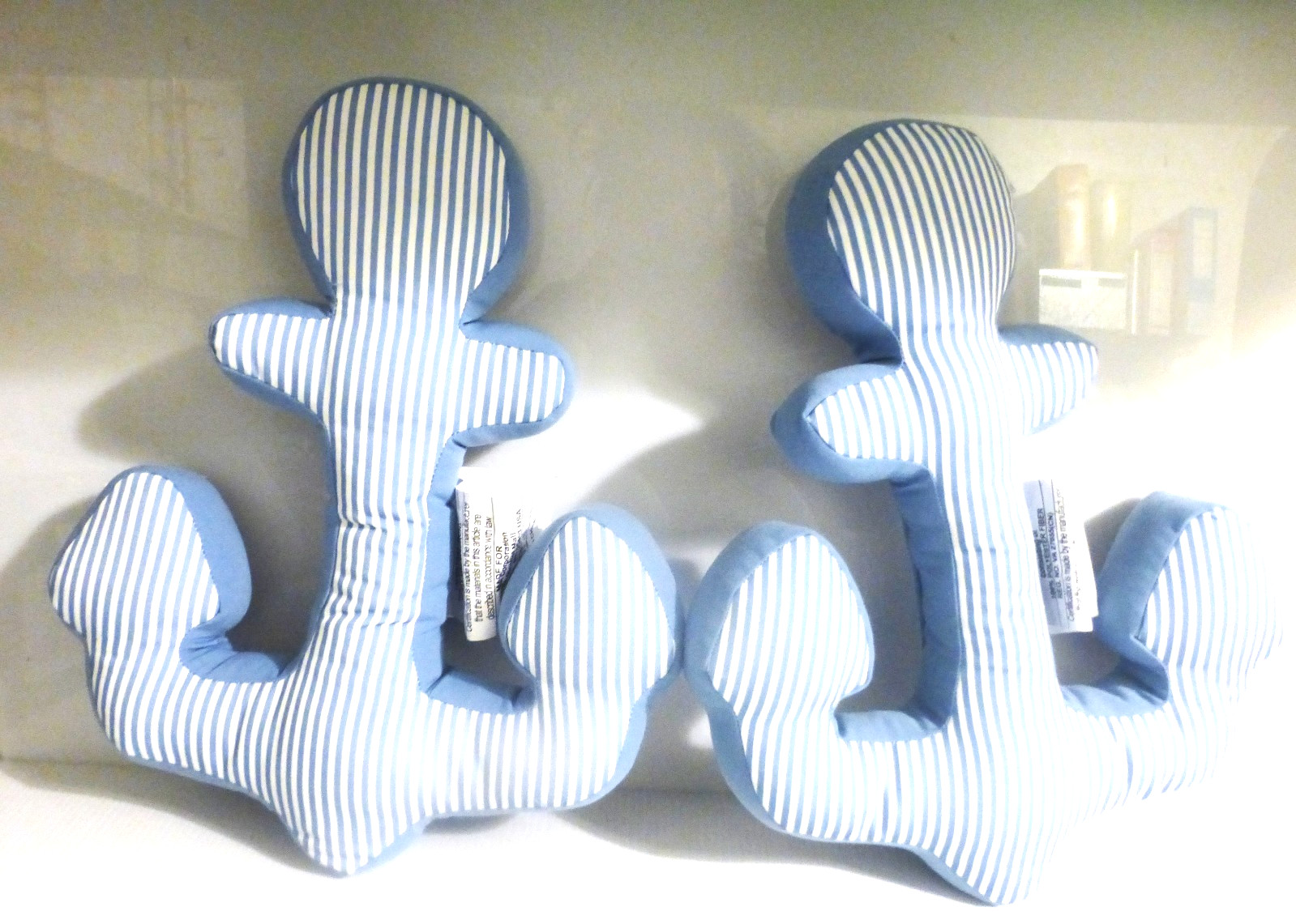CUSH1 -  Pair of ANCHOR CUSHIONS Nautical Ship Boat Cottage Camp Beach Fishing