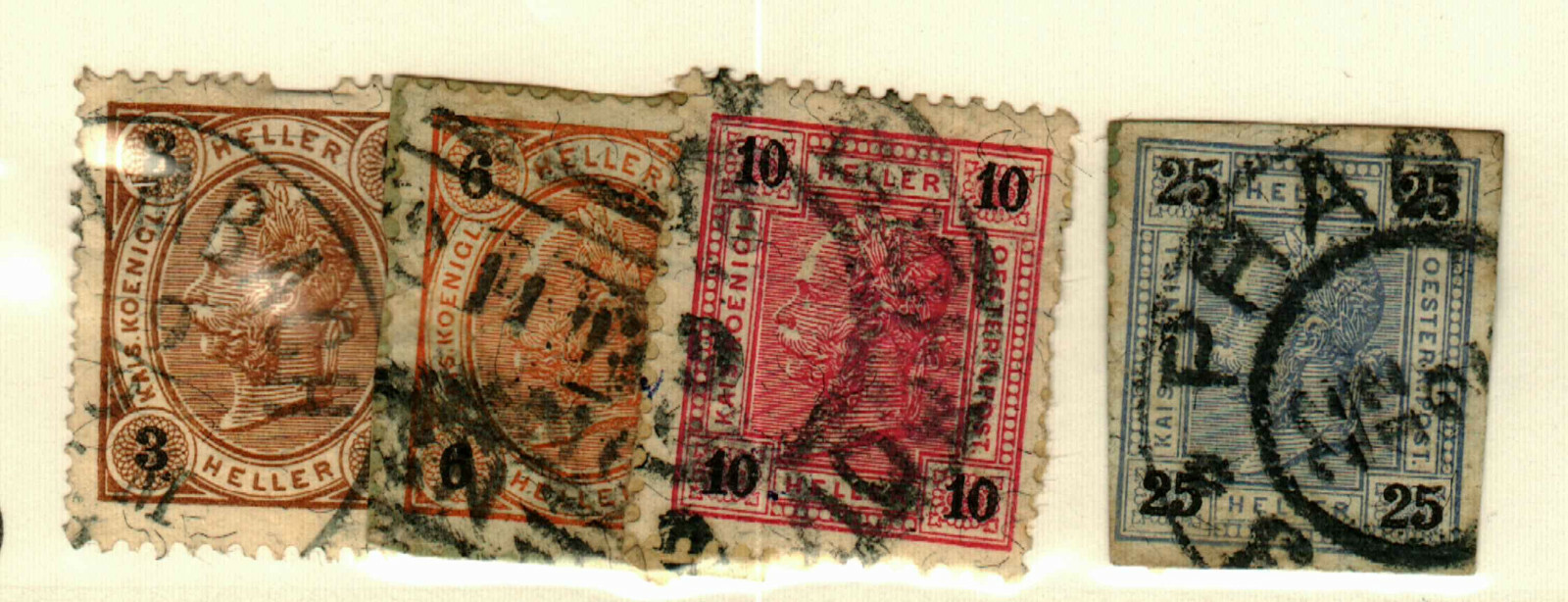 Austria #72,74-5,77  used