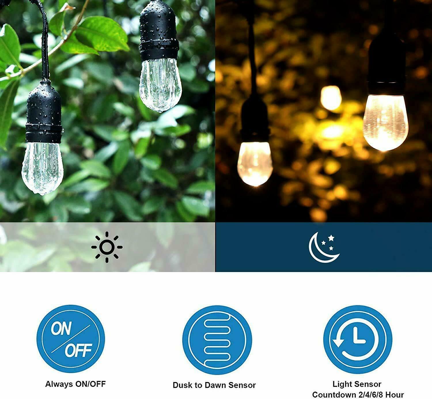 DEWENWILS Outdoor Plug in Countdown Timer Switch Light Sensor Outlet 2 Pack