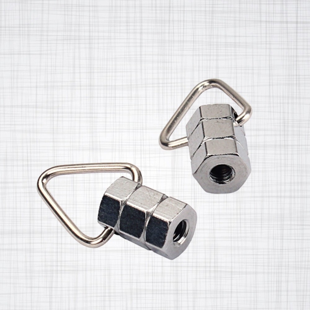 2PCS Strap Lock Strap Button Banjo Guitar Strap Hook Button for Banjo (Silver)