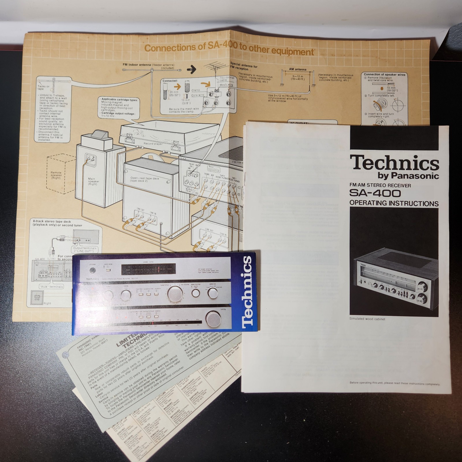 Technics By Panasonic SA 400 Receiver Operating Instructions + New Model Booklet