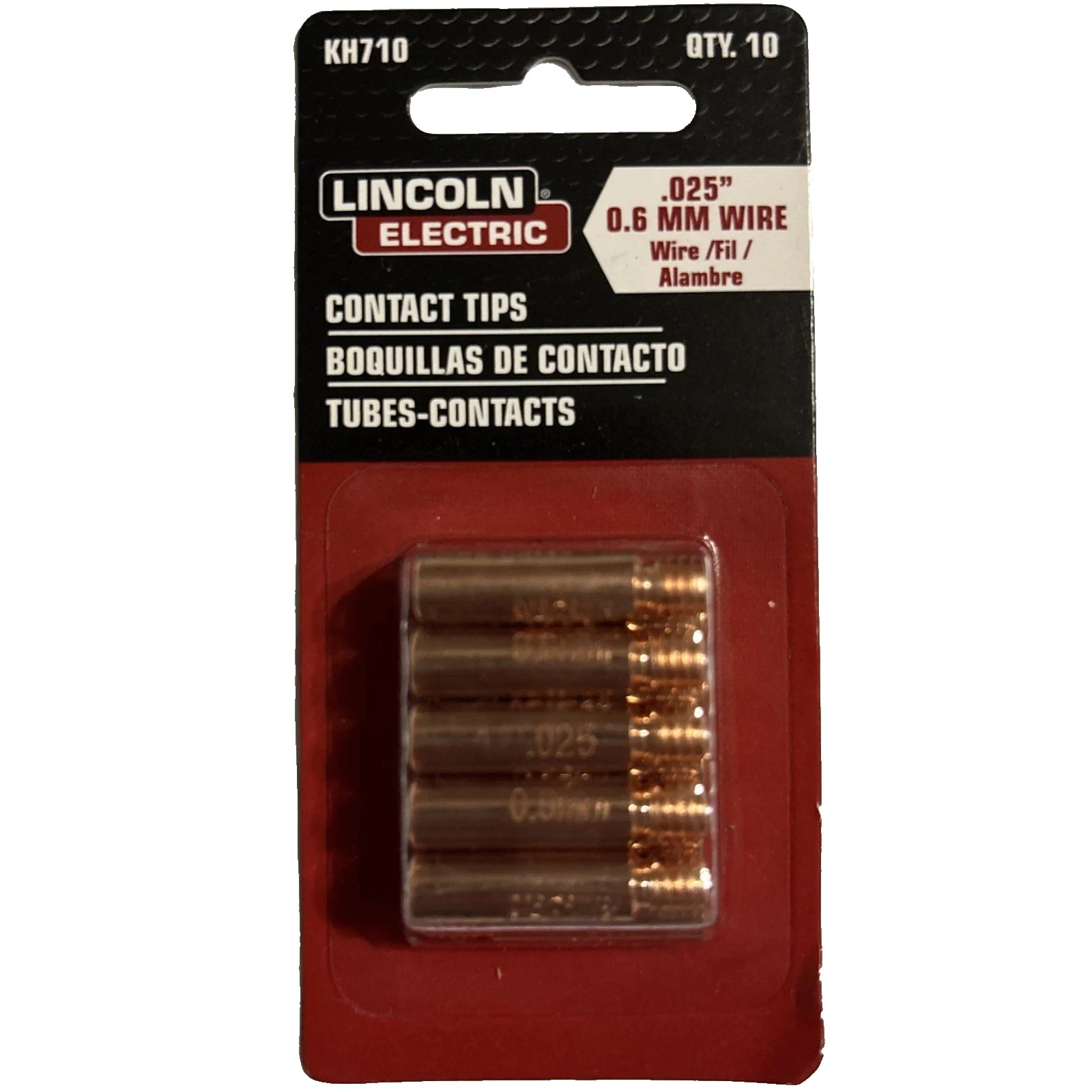 Lincoln Electric KH710 .025" Contact Tips 10-Pack  (BUY MORE THAN ONE AND SAVE)
