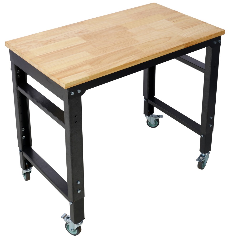 Workbench - Wide Rolling Workbenches for Garage - Adjustable Workshop Tool Bench