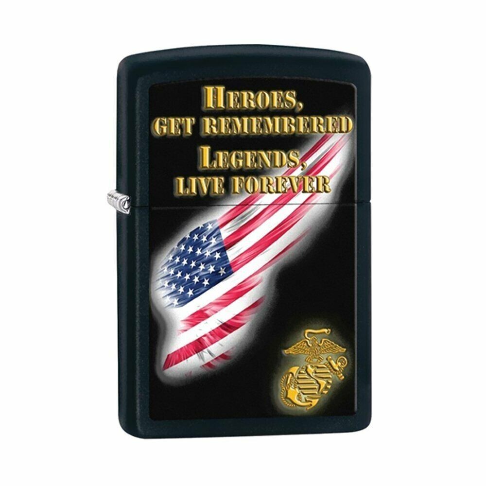 Zippo Marines Heroes Black Matte 28522