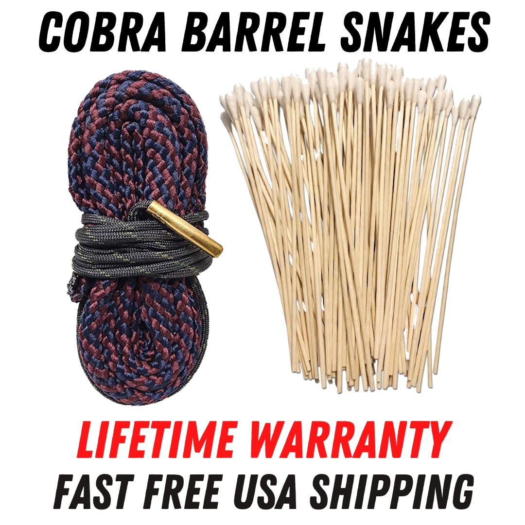 45 70 Gun Bore Cleaning Rope  Lifetime Warranty  Cobra Barrel Snakes 100 Swabs