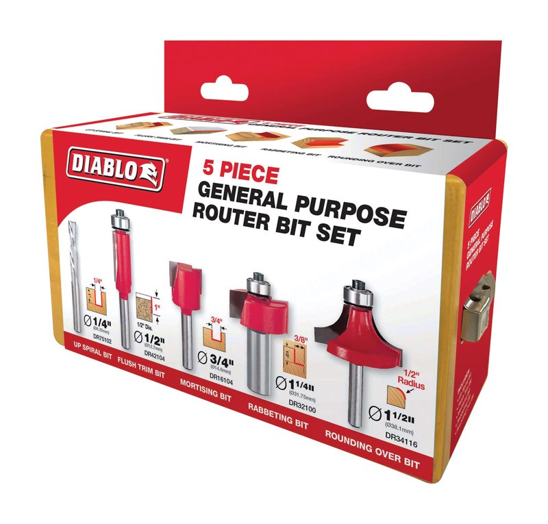 Diablo DR89100 Carbide Tipped General Purpose Router Bit 1/4 in.
