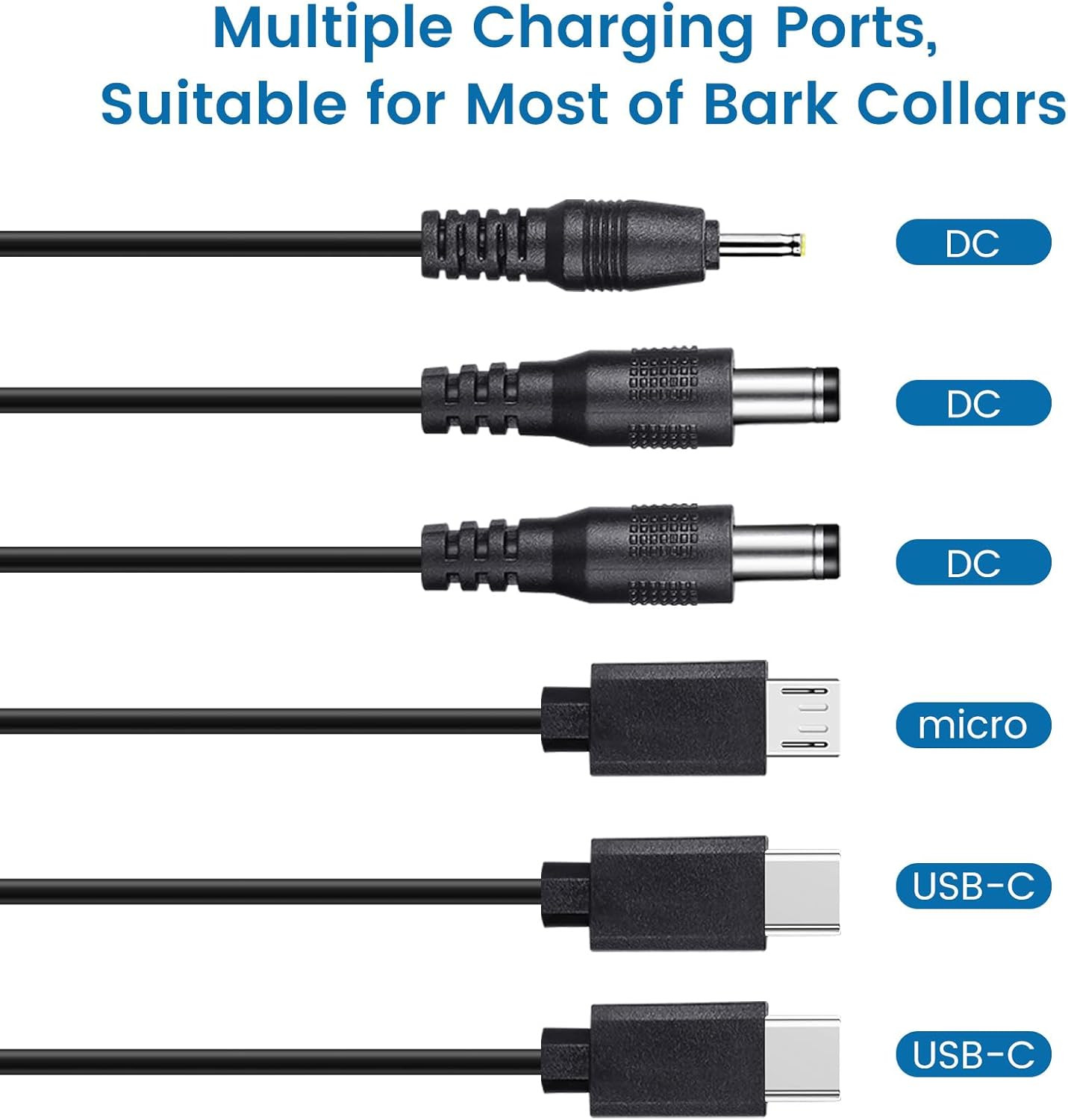 Charger for Bousnic Dog Shock Collar, 6-In-1 Training Collar USB Charging Cable,