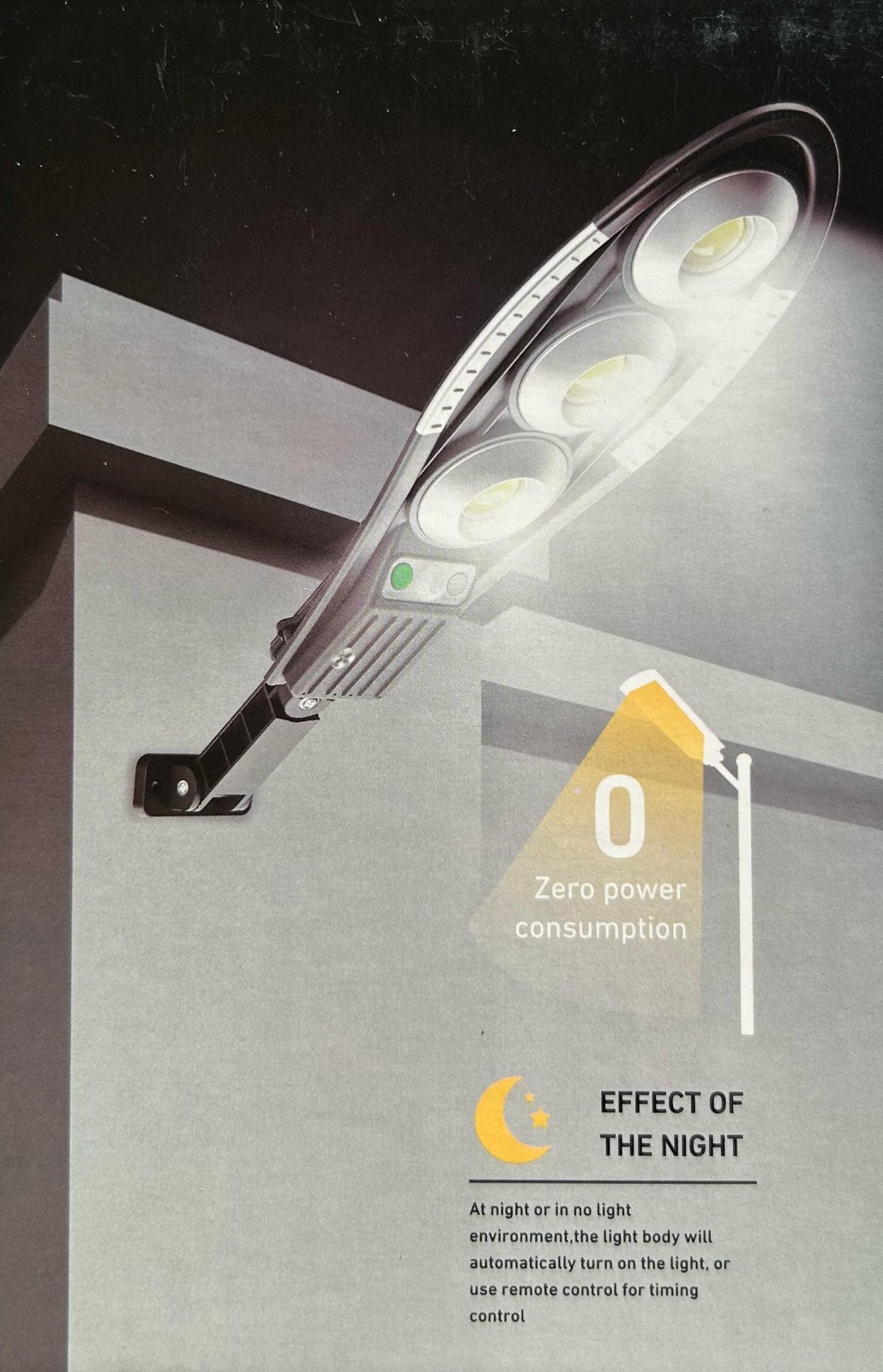 4 Piece 150W IP66 Solar LED Spotlight with Motion Sensor Remote Control