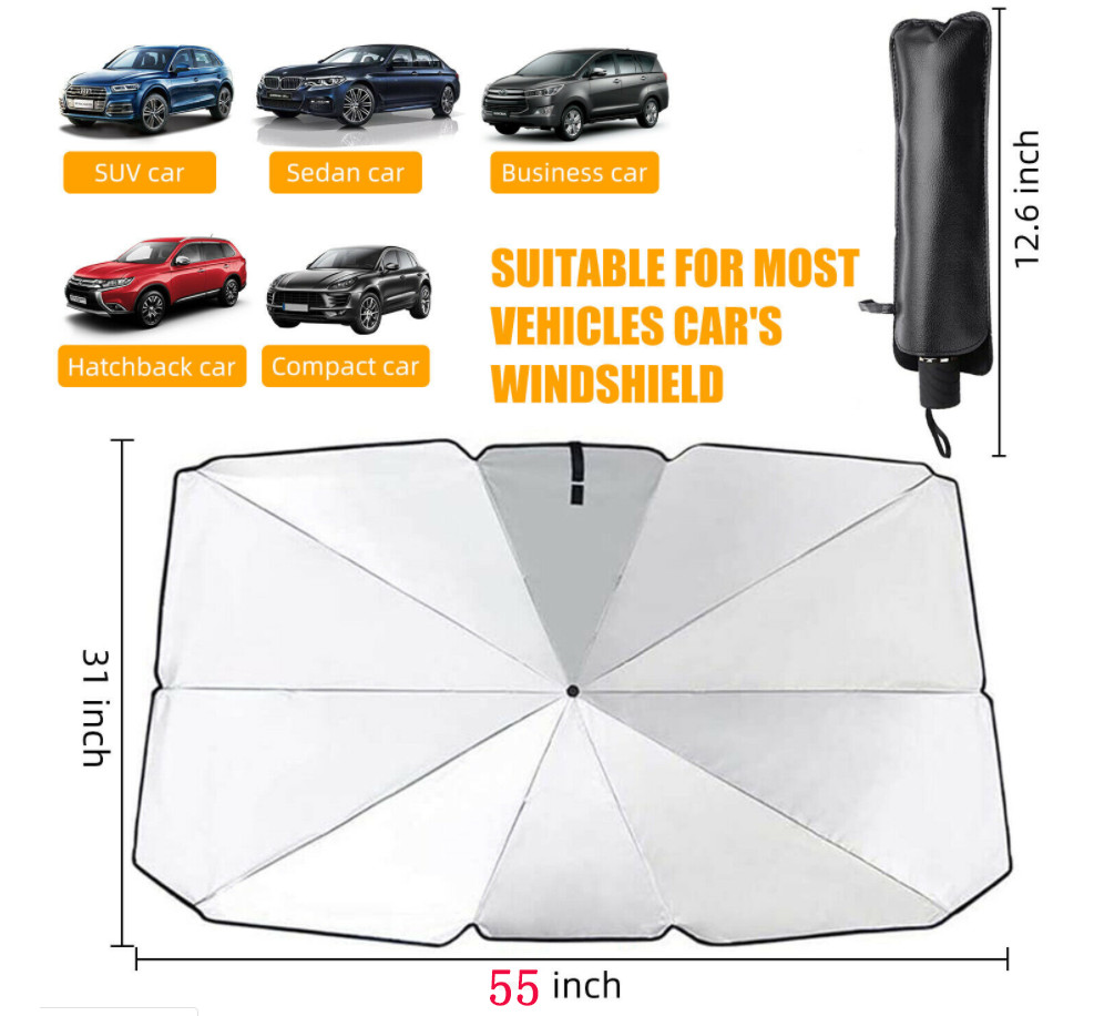 Car SUV Windshield Sunshade Front Window Cover Visor Sun Shade-Umbrella Foldable