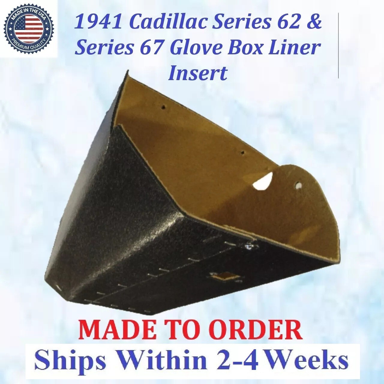 NEW 1941 CADILLAC SERIES 62 & Series 67 FELT GLOVE BOX LINER INSERT #CAD-GBX-065