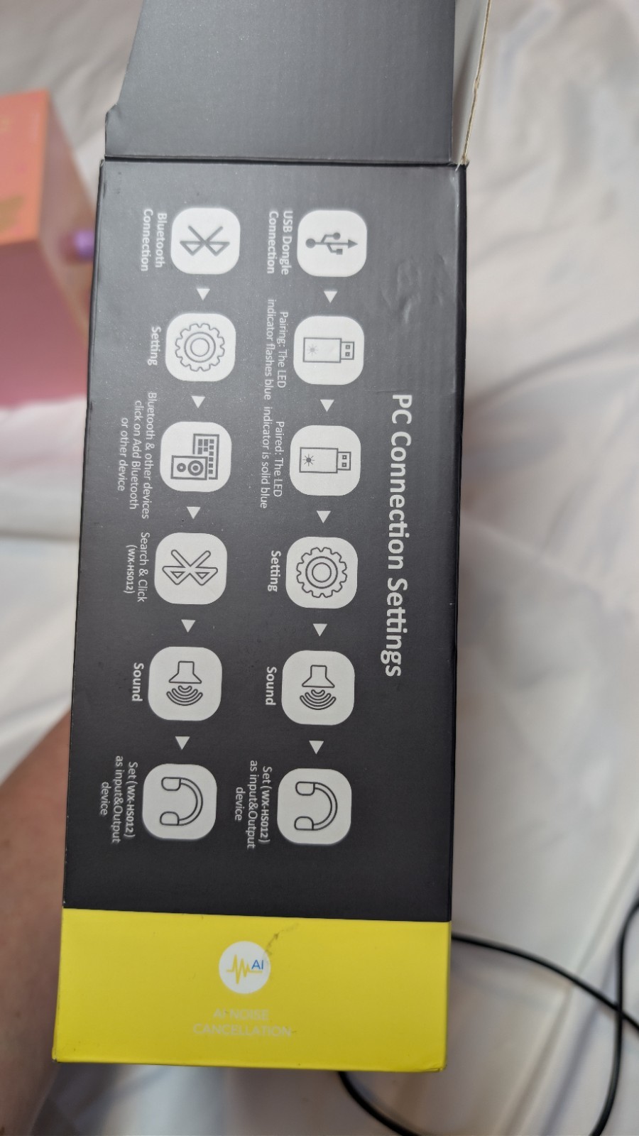 Waxop Wireless Headset For Work With Microphone And Noise Cancelling Black