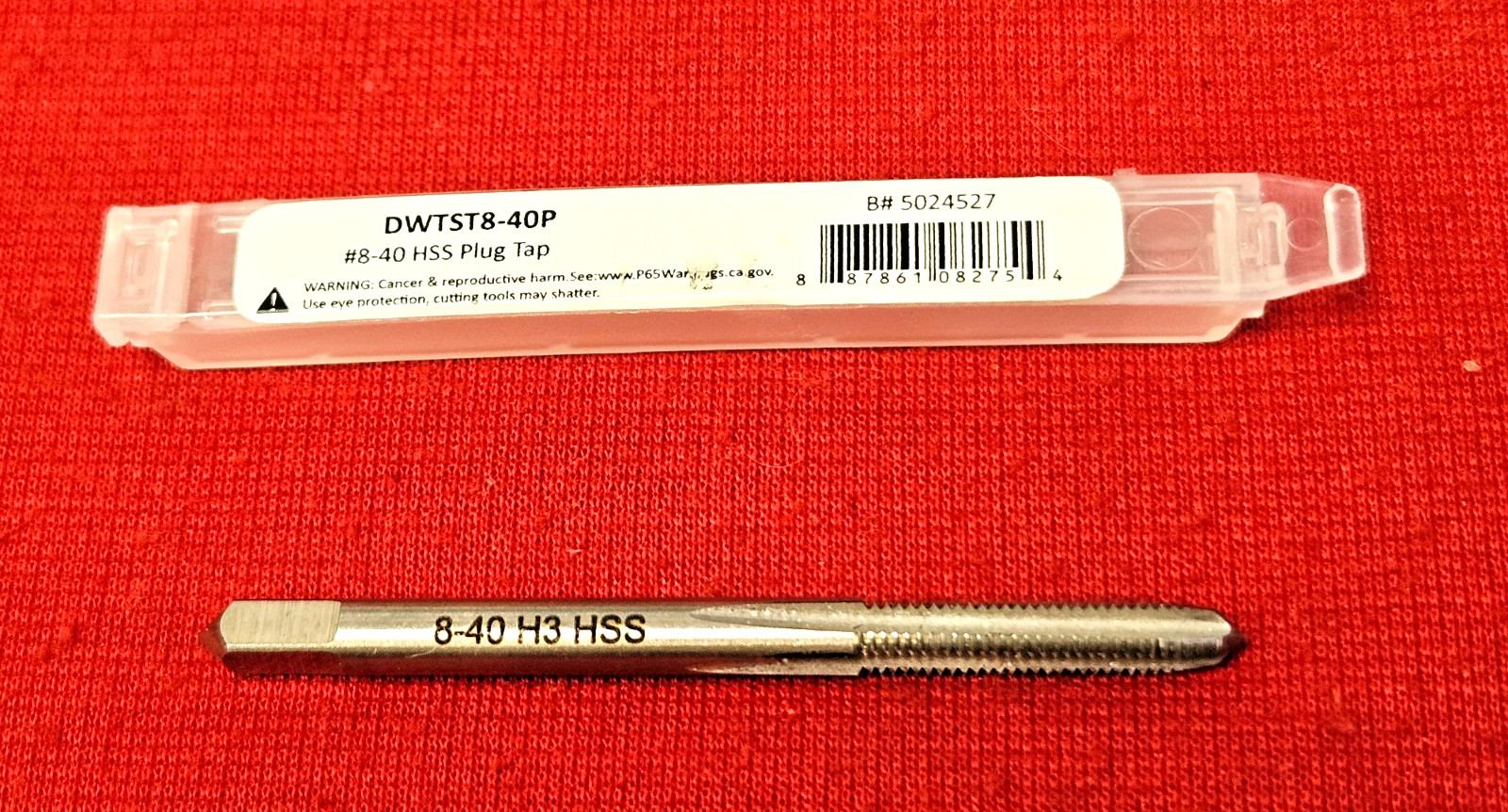 8-40 NS Plug Tap DWTST8-40P 4FL RH HSS High Speed Steel 8/40 by Drill America