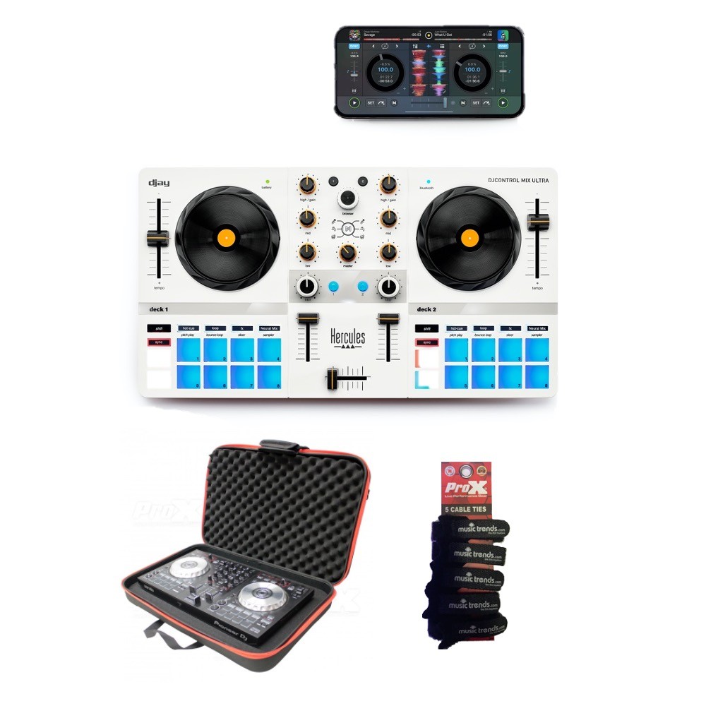 Hercules DJ Control Mix Ultra DJ Controller w/ Case & Ties
