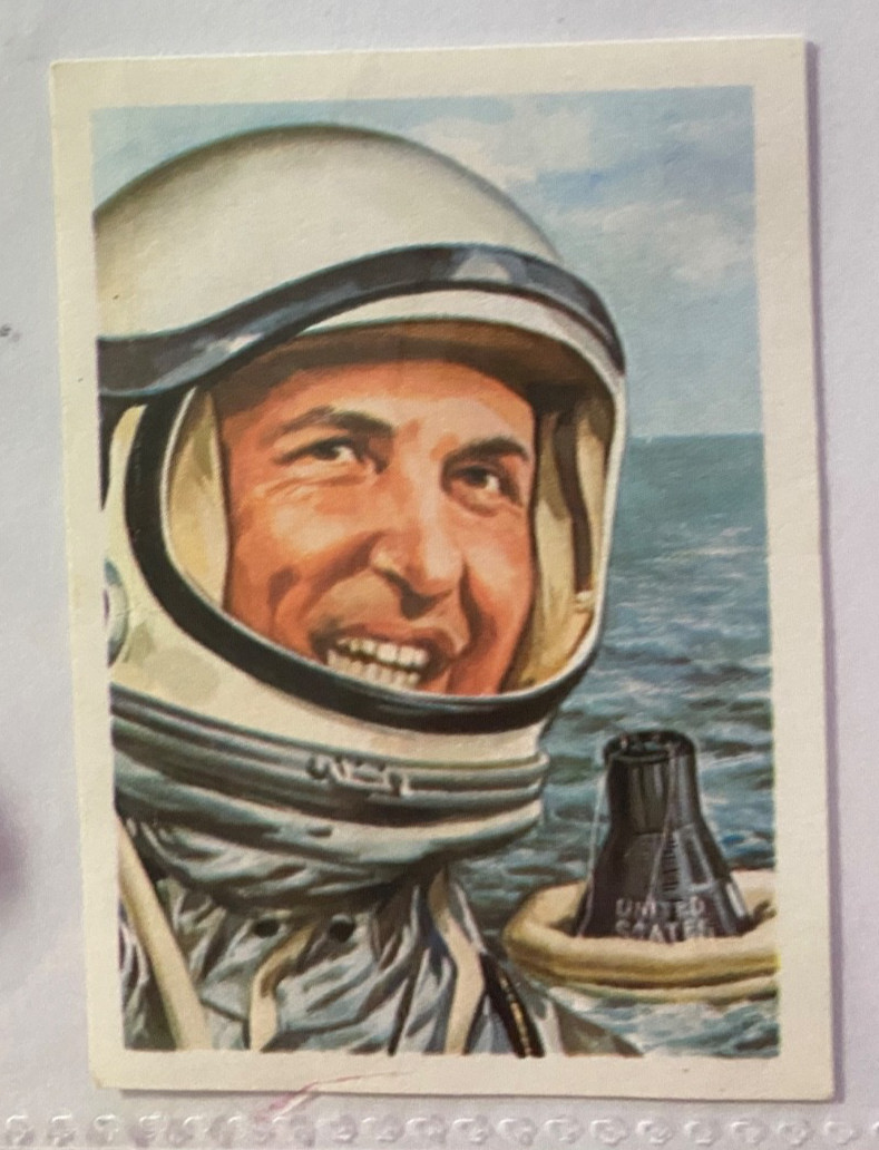 OUTER SPACE: WALLY SCHIRRA=1967 JACQUES CHOCOLAT A L'ASSAUT DES ETOILES,CARD #76