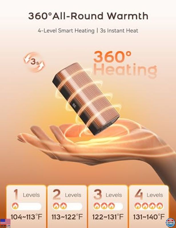 RORRY 2 Pack Rechargeable Hand Warmers 10000mAh Magnetic Electric Heaters 24H
