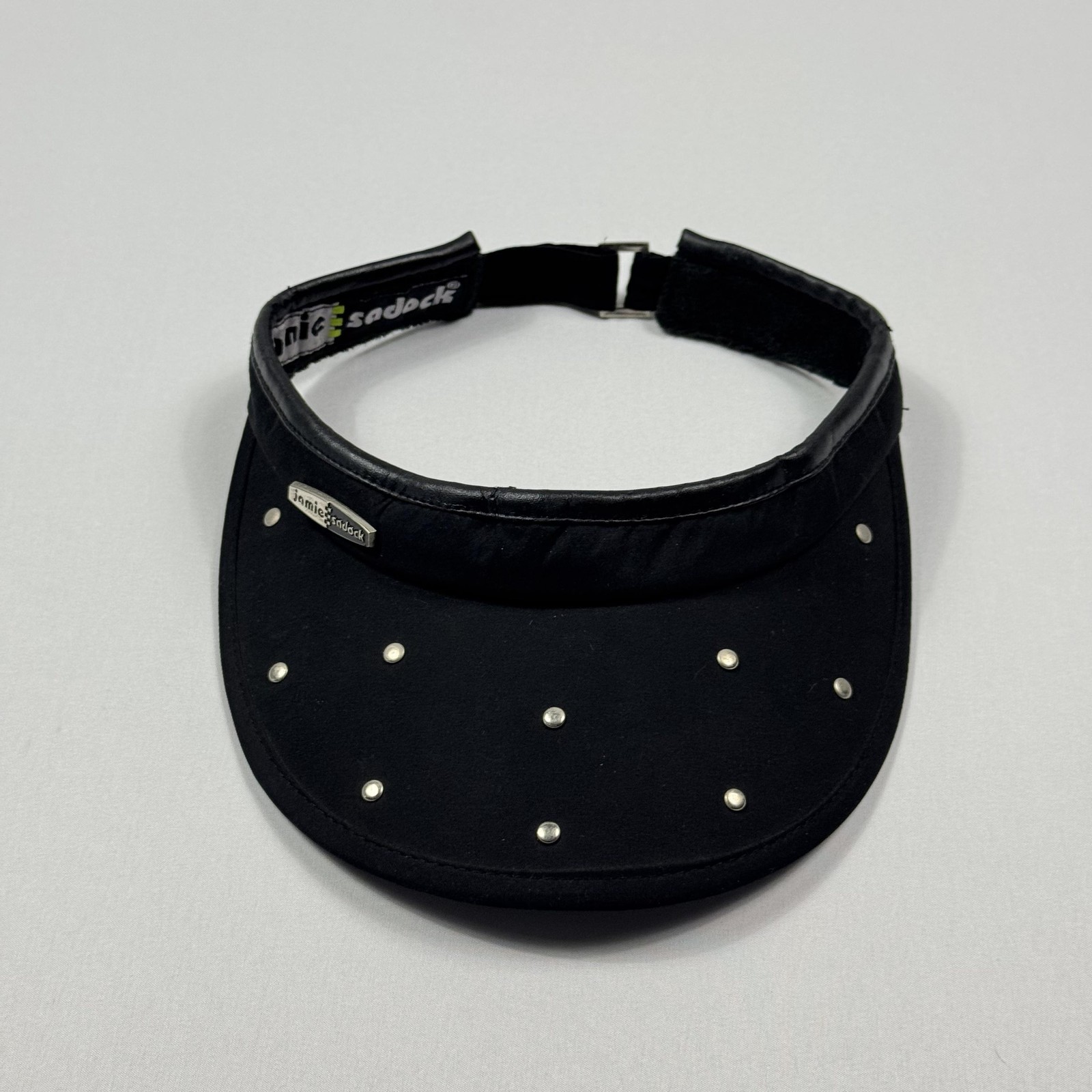 Jamie Sadock Black Studded Golf Sun Visor Adjustable Womens Hat UV Protection