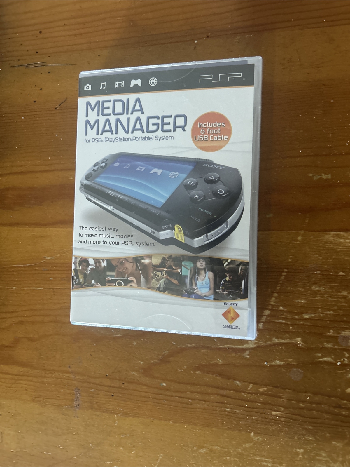 Sony Playstation PSP MEDIA MANAGER , Never Opened Sealed, Case Has Cracked Hole