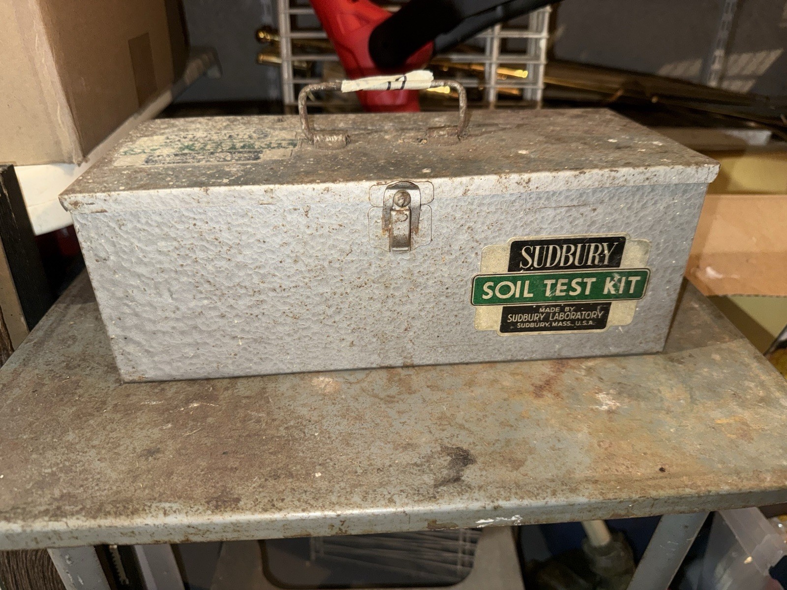 Sudbury Soil Test Kit Made in USA Metal Box Vintage 1950’s