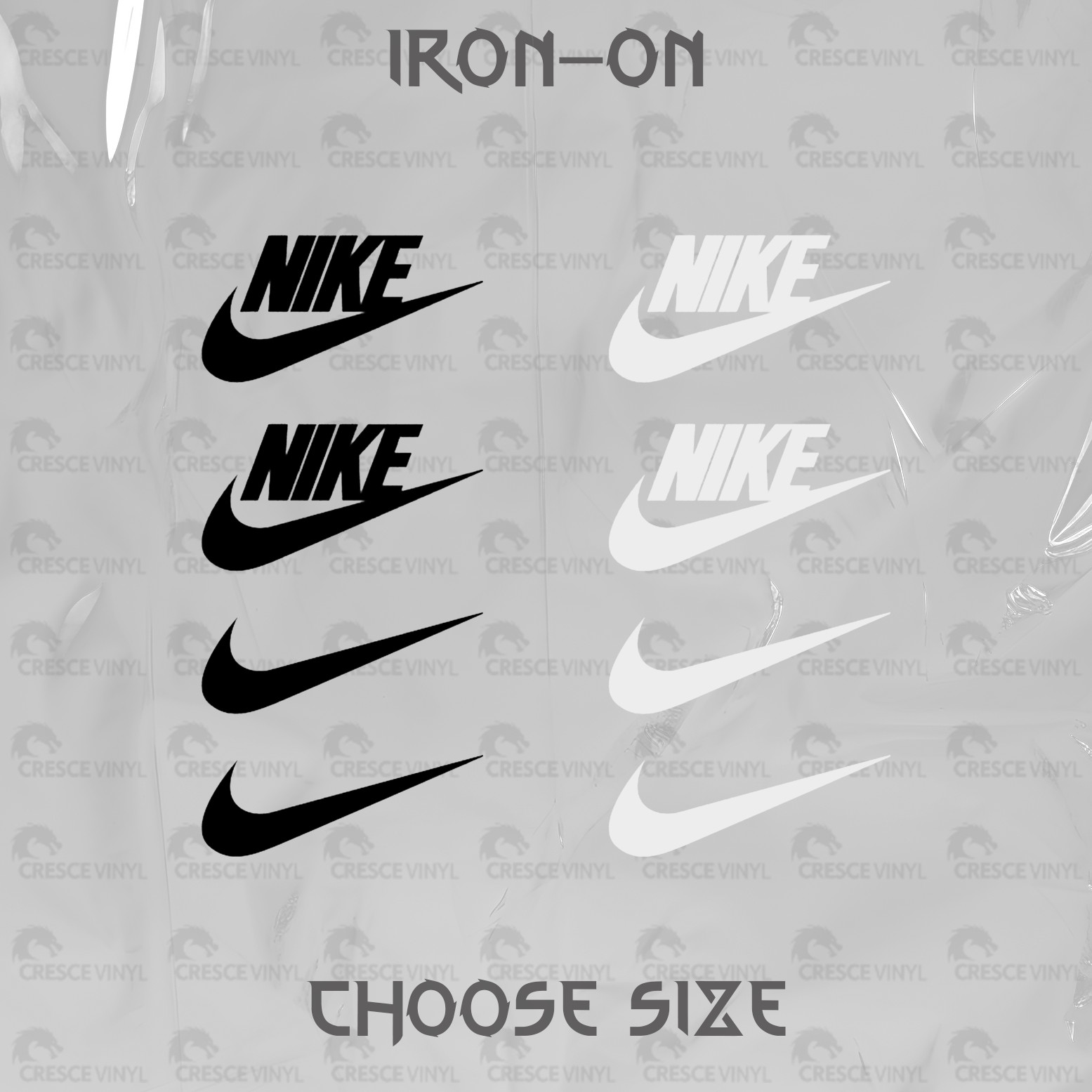 8pcs Black and White Options Nike Ready to Apply DIY Made to Order Iron On Vinyl