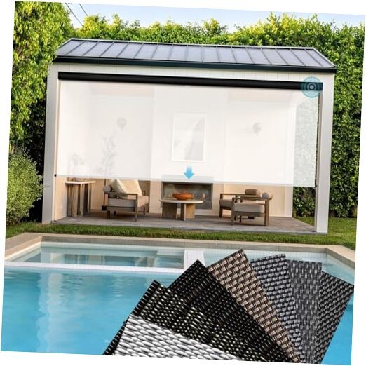 Motorized Outdoor Patio Shades with Remote Control, Compatible A Fabric Sample