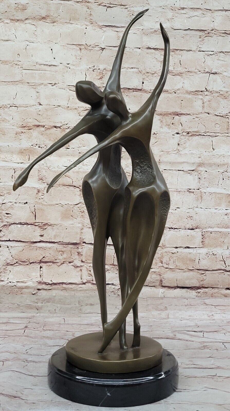 Milo`s Abstract Midcentury Art - Handmade Bronze Two Dancer Figure Artwork Gift