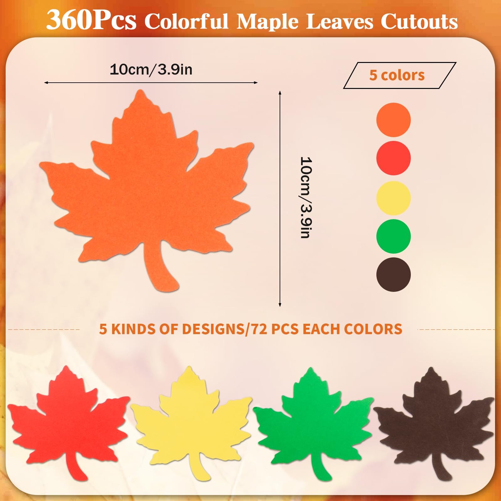 360 Pieces Maple Leaves Cutouts Fall Leaf Paper Cut Outs
