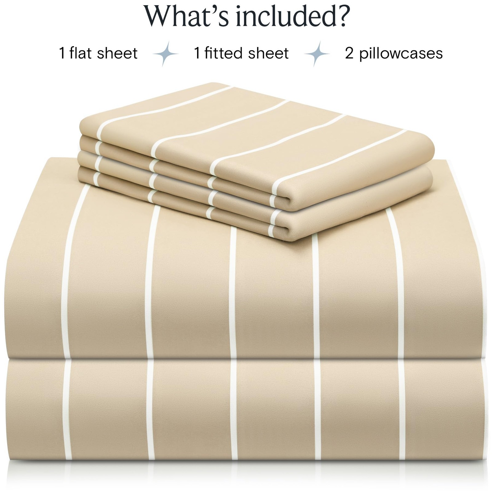 4 PC Queen Size Sheet Set, Breathable Luxury Bed Sheets, Deep Pockets 18" Wri...