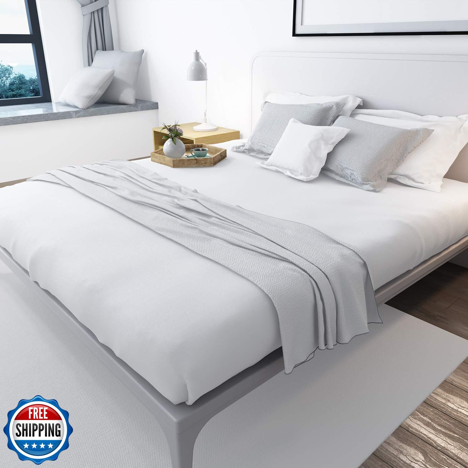 Lirex 2-Pack Full Size Flat Sheet Set, Ultra-Soft Brushed 1800 Microfiber, Br