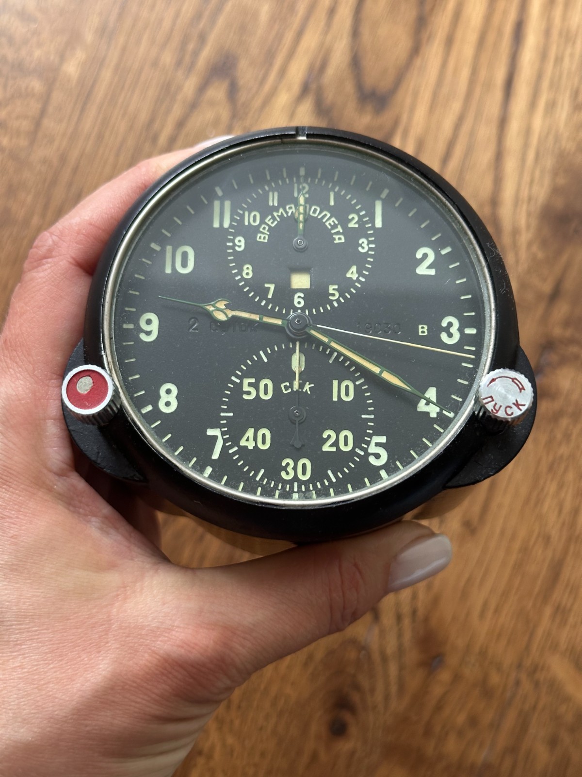 Soviet AirForce Cockpit Watch ACS-1 AChS-1 Su/MiG USSR Bomber Aviation Clock