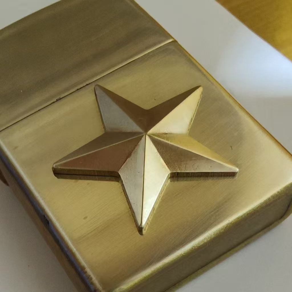 1 piece brass three-dimensional pentagonal star sticker Lighter DIY Accessories