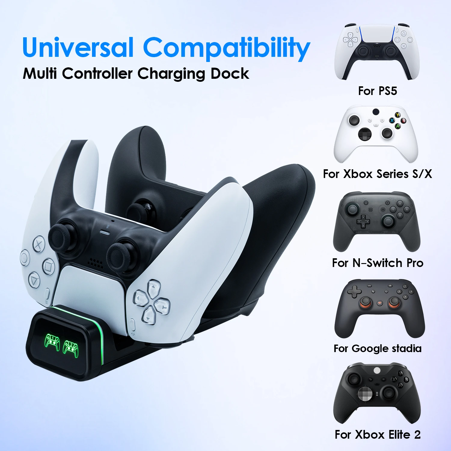 Dual Controller Charging Dock for the Switch Pro / PS5 / Elite 2 / Series S/X