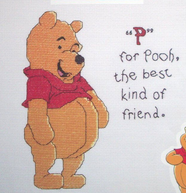 "p" for Pooh The best kind of friend  chart only   cross stitch pattern