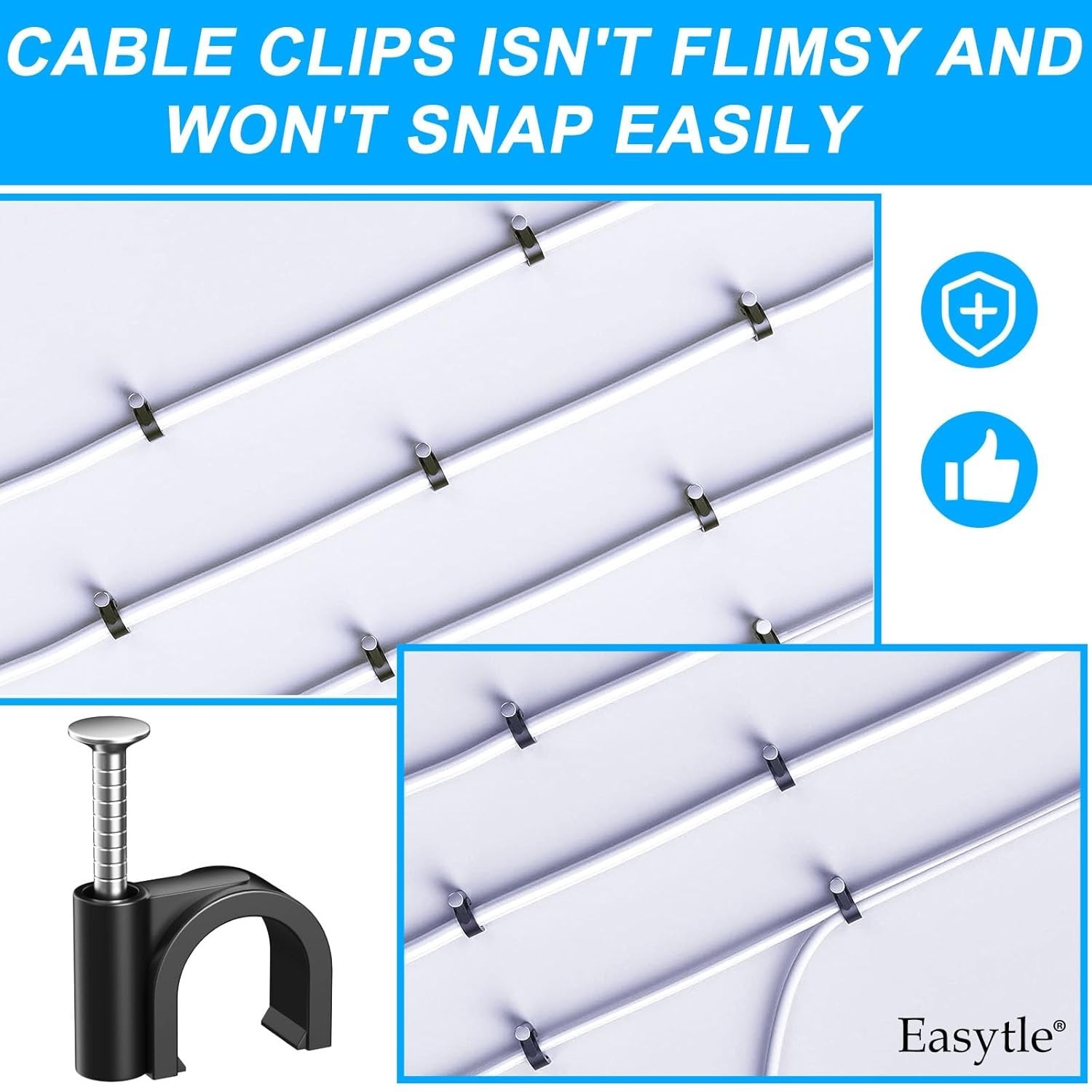 Assorted Sizes Black Cable Tacks - Essential Tool for Easy Cable Management