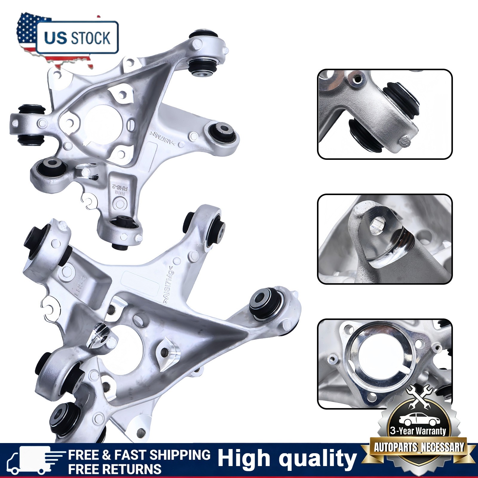 2Pcs Rear Left & Right Side Steering Knuckle Fits Tesla 3 2017-2023 1044411-00-F