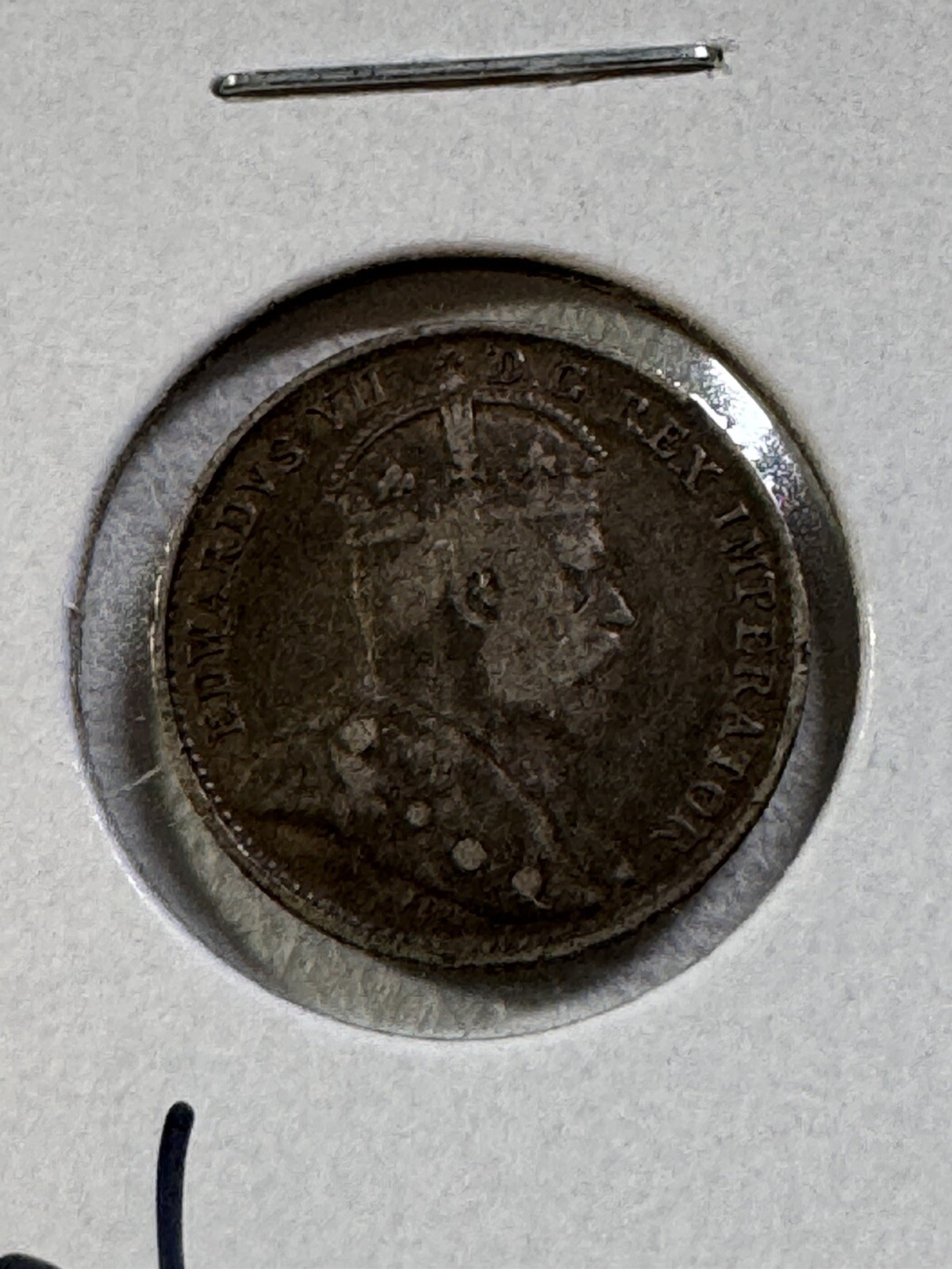 1902 Canada 5 Cents Small Silver Coin Cleaned