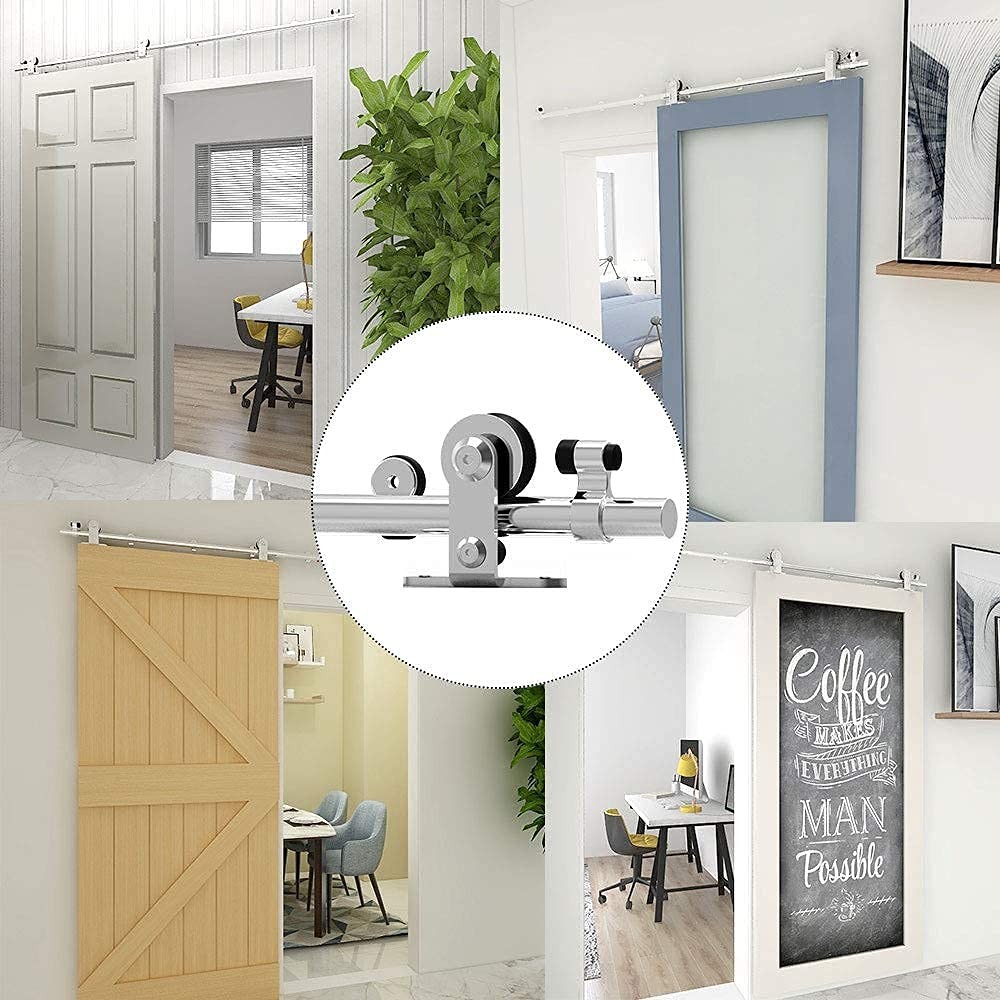 TSMST 6FT Sliding Barn Door Hardware Kit, Track kit, T Shape For One
