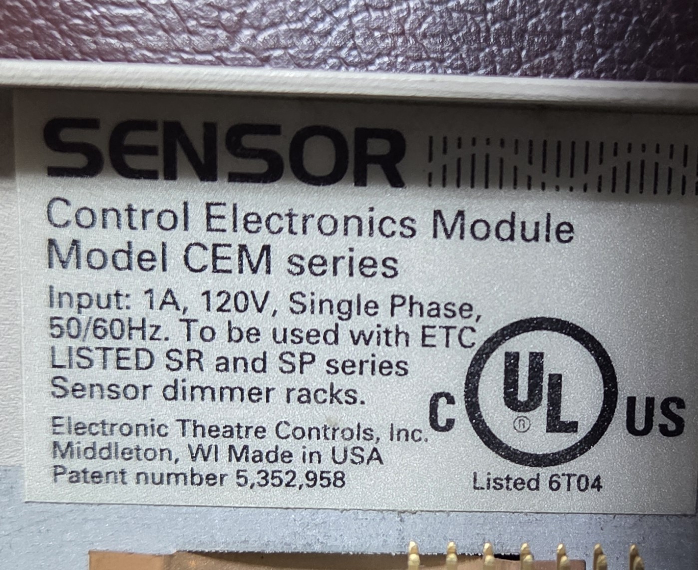ETC CEM-96 Sensor Classic Control Electronics Module CG01YP6
