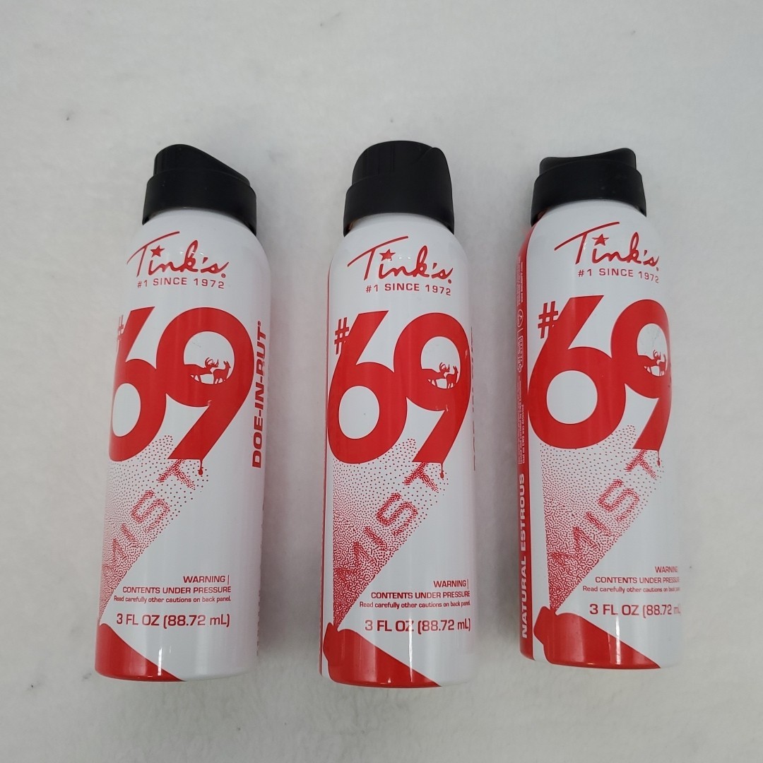 Tinks #69 Doe-In-Rut Natural Estrous Mist Deer Hunting Buck Attractant Lot of 3
