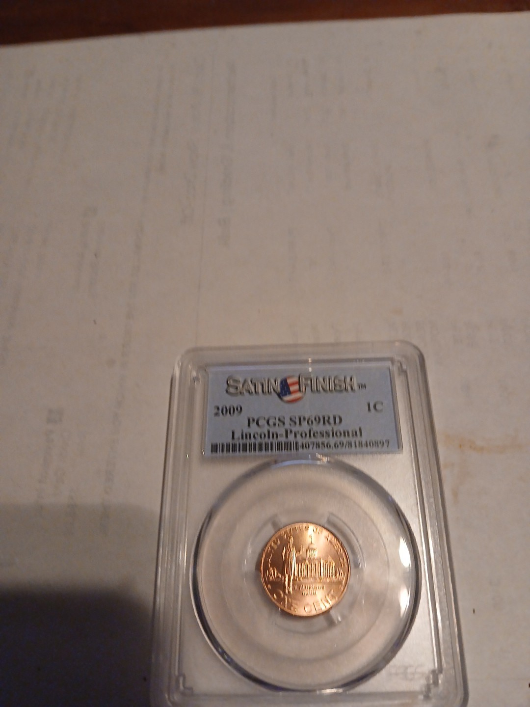 2009 Lincoln Cent PCGS SP69RD PROFESSIONAL