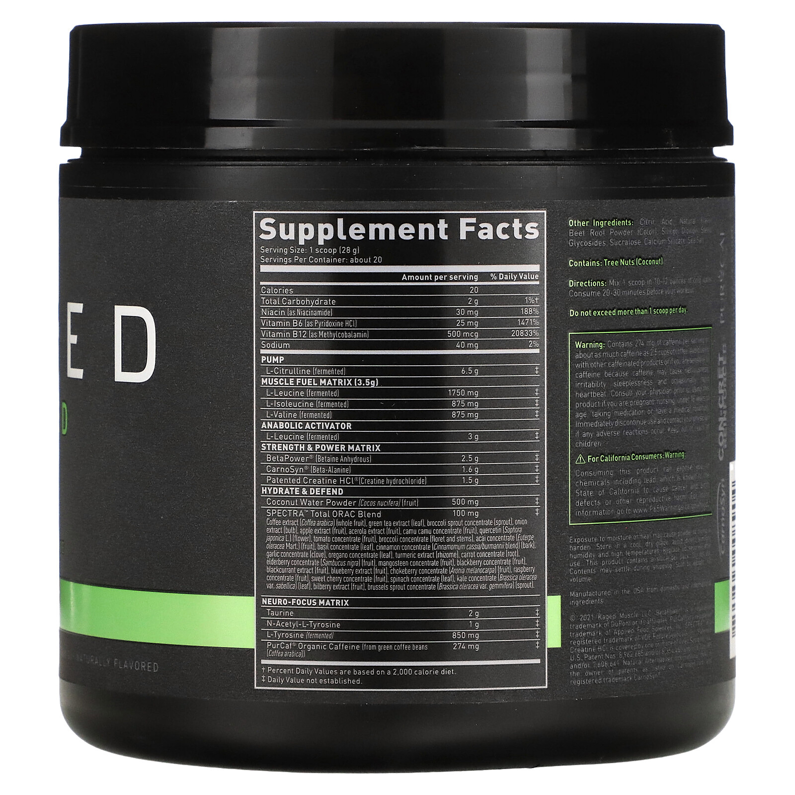 PRE-KAGED, Pre-Workout, Pink Lemonade, 1.23 lb (560 g)