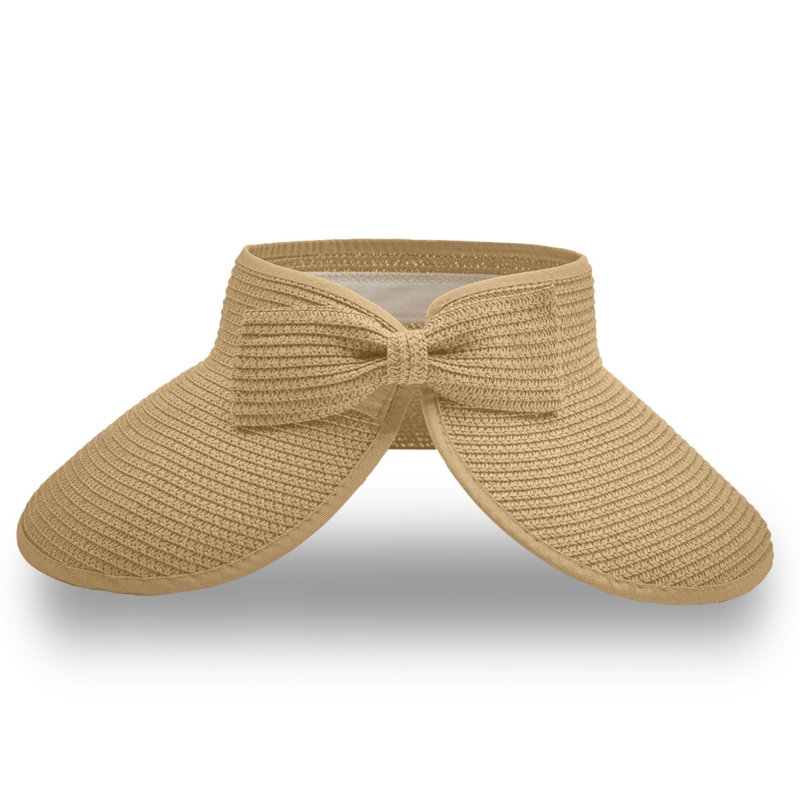 Straw Sun Summer�Visor for Women, Female Wide Brim UPF 50+ UV Protection Topless