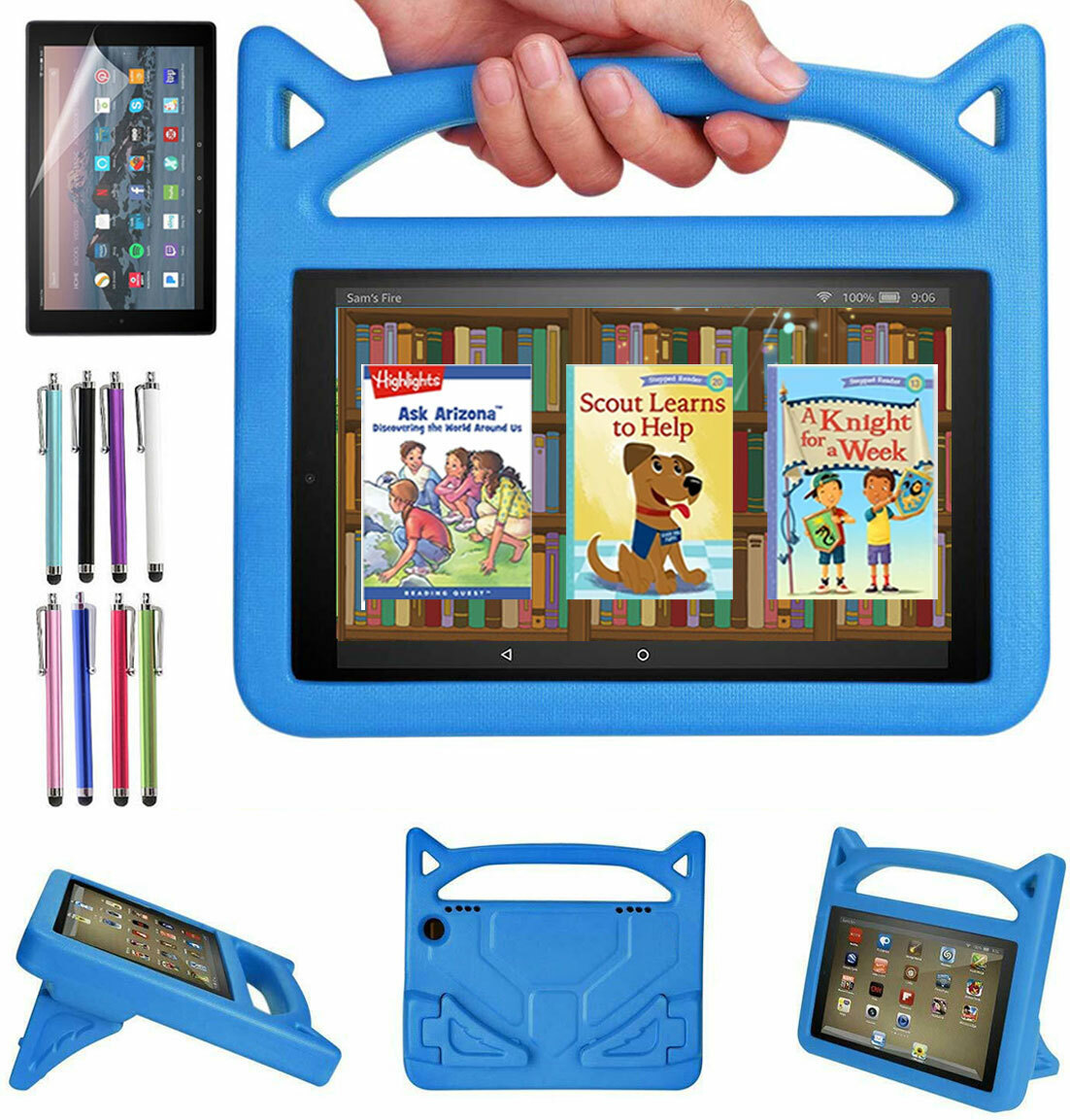 Case For Amazon Fire HD 10 Inch 13th Gen 2023 Kids EVA Handle Case Cover Stand