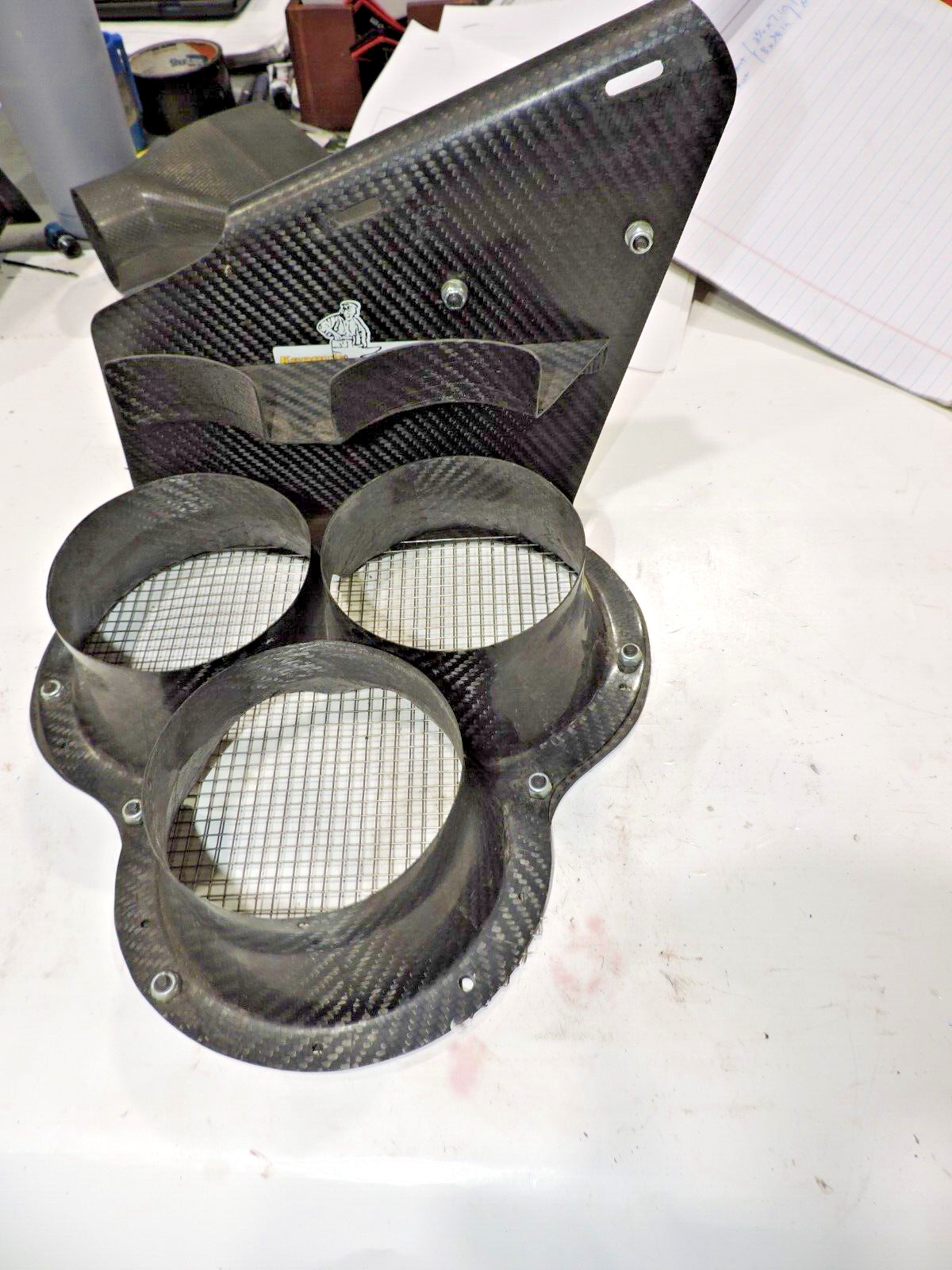 Kennys Components downforce duct LF  Triple 4.25" fan outlets Nascar late model