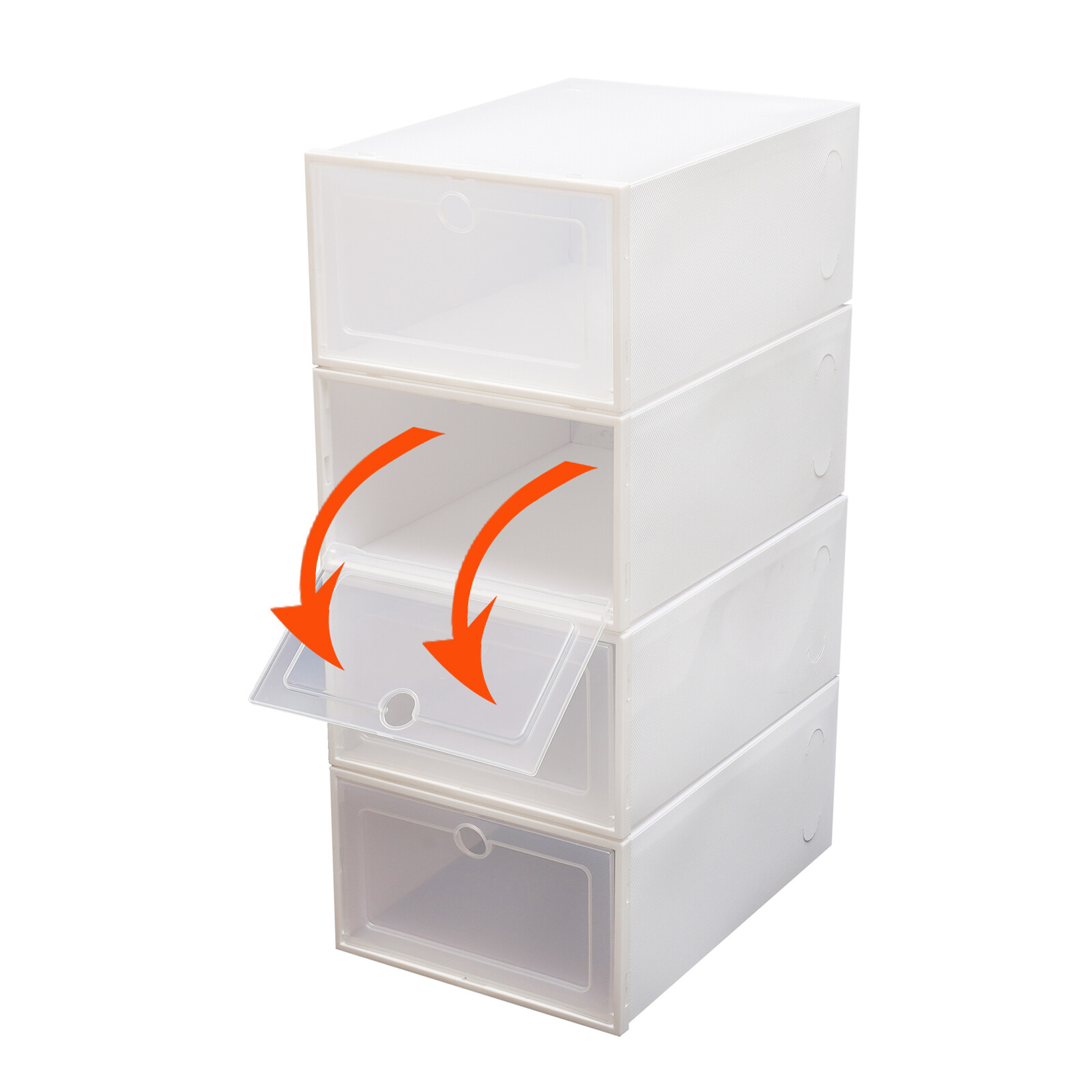 24pcs Shoe Box Stackable Shoe Storage Organizer Sneaker Container Clear