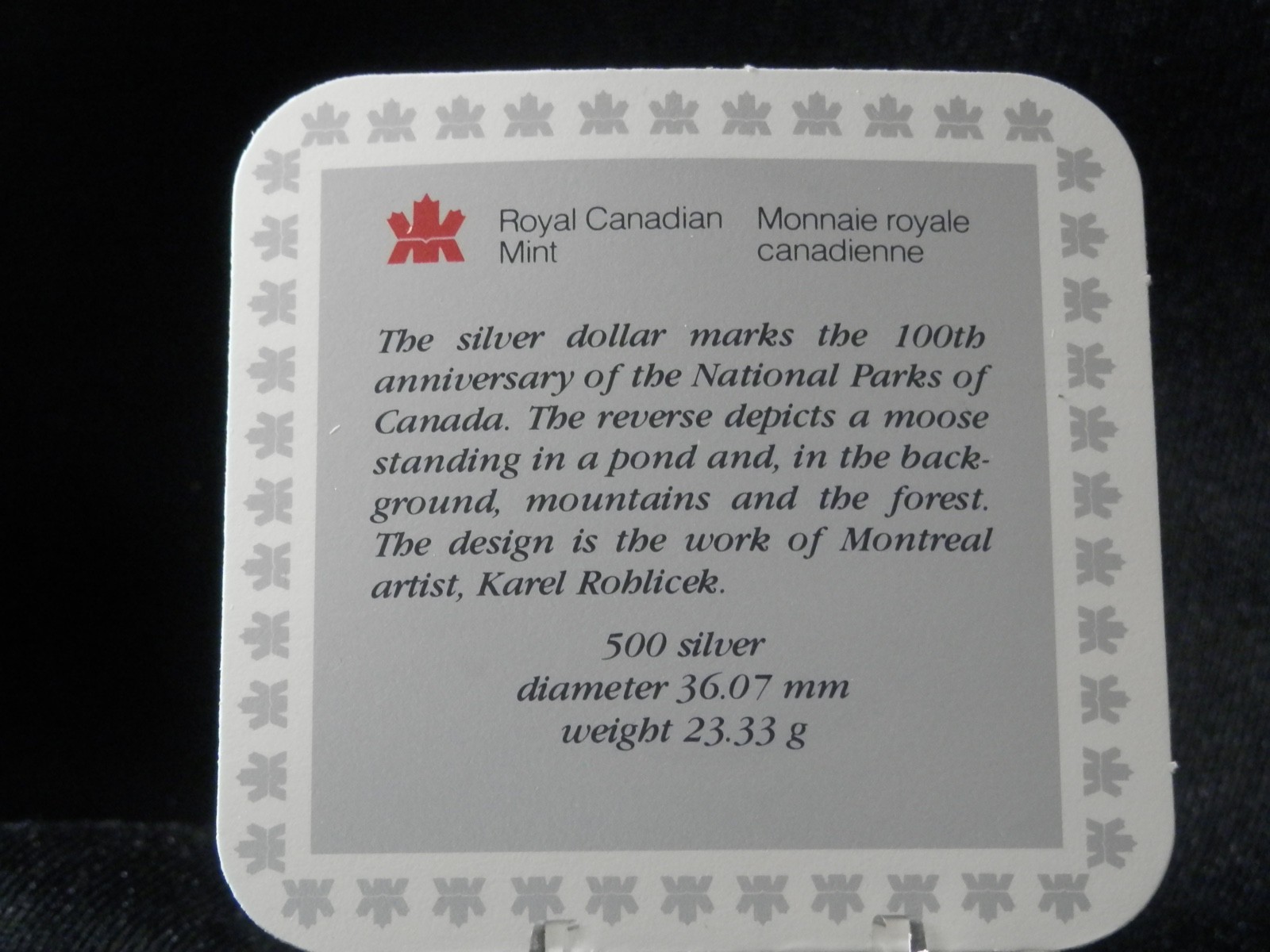 1985 Canada Silver Dollar National Parks Centennial Moose Commemorative Proof